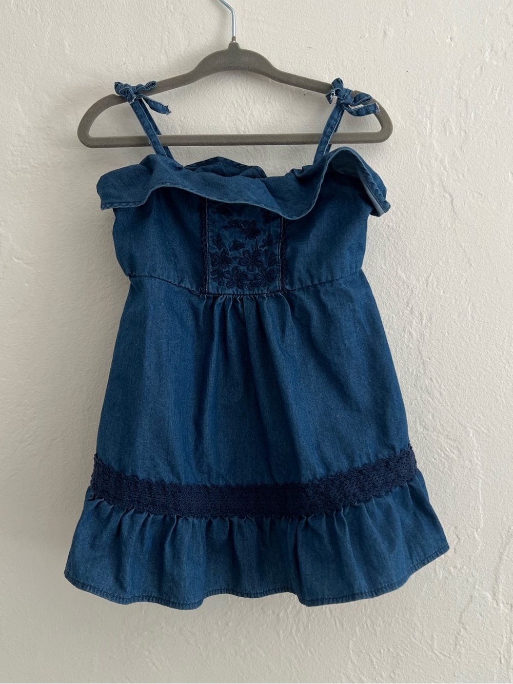 GAP Navy Blue Ruffle Tie-Shoulder Sundress